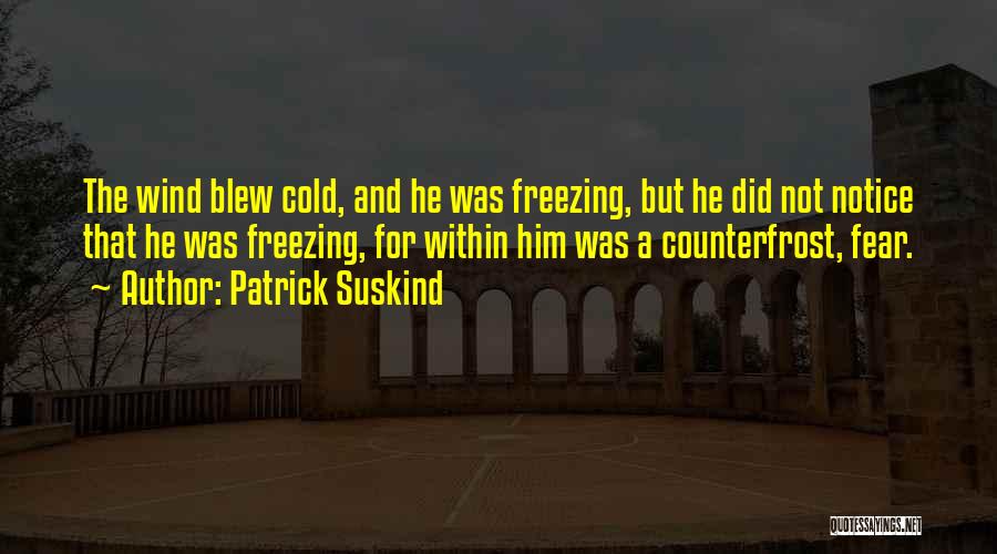 Patrick Suskind Quotes: The Wind Blew Cold, And He Was Freezing, But He Did Not Notice That He Was Freezing, For Within Him