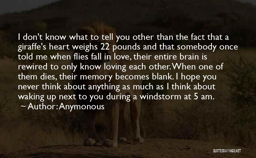 Anymonous Quotes: I Don't Know What To Tell You Other Than The Fact That A Giraffe's Heart Weighs 22 Pounds And That