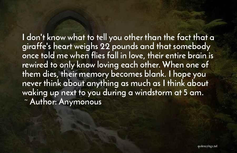 Anymonous Quotes: I Don't Know What To Tell You Other Than The Fact That A Giraffe's Heart Weighs 22 Pounds And That