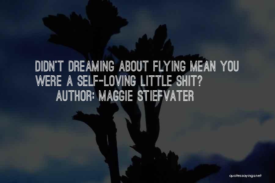 Maggie Stiefvater Quotes: Didn't Dreaming About Flying Mean You Were A Self-loving Little Shit?