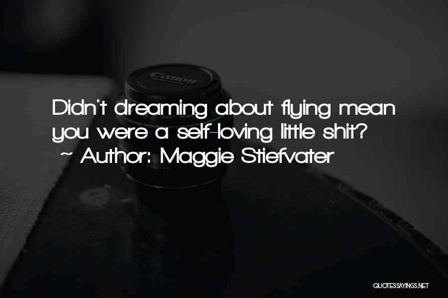 Maggie Stiefvater Quotes: Didn't Dreaming About Flying Mean You Were A Self-loving Little Shit?