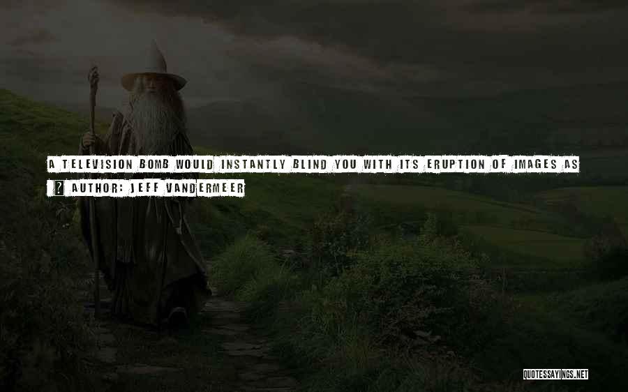 Jeff VanderMeer Quotes: A Television Bomb Would Instantly Blind You With Its Eruption Of Images As Its Icons Burned Through Your Flesh And