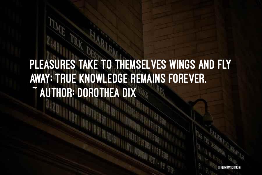 Dorothea Dix Quotes: Pleasures Take To Themselves Wings And Fly Away; True Knowledge Remains Forever.