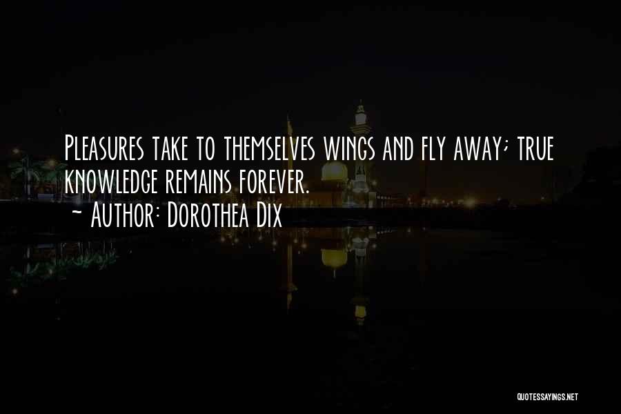 Dorothea Dix Quotes: Pleasures Take To Themselves Wings And Fly Away; True Knowledge Remains Forever.