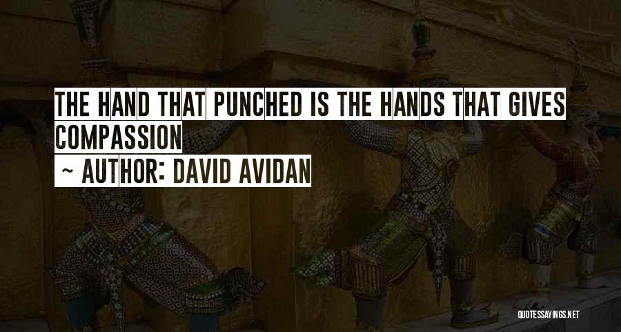 David Avidan Quotes: The Hand That Punched Is The Hands That Gives Compassion