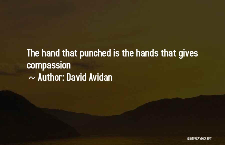 David Avidan Quotes: The Hand That Punched Is The Hands That Gives Compassion