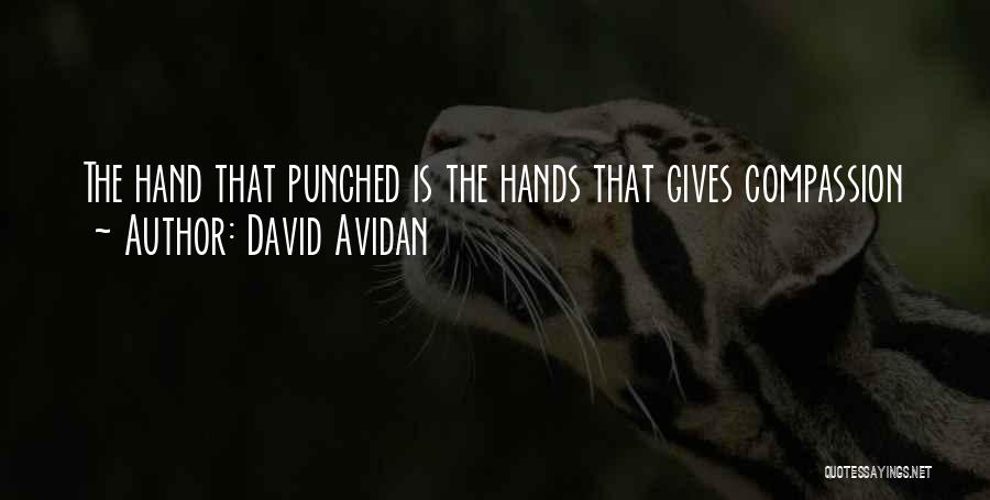 David Avidan Quotes: The Hand That Punched Is The Hands That Gives Compassion