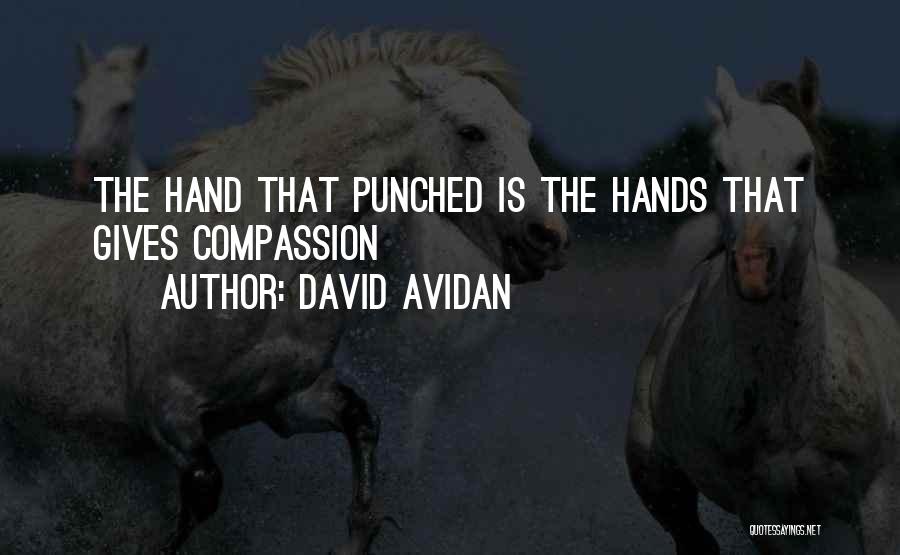 David Avidan Quotes: The Hand That Punched Is The Hands That Gives Compassion