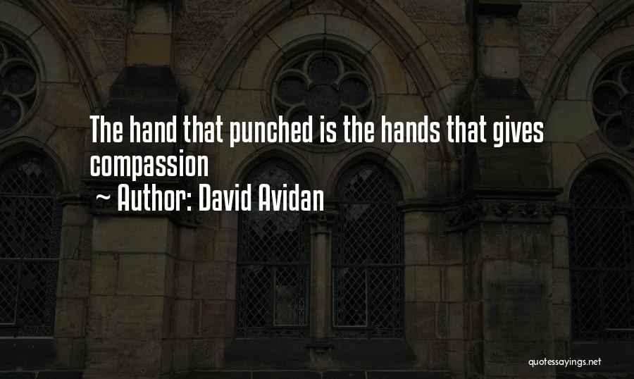 David Avidan Quotes: The Hand That Punched Is The Hands That Gives Compassion