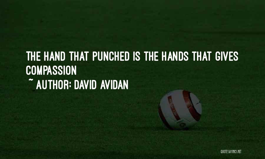 David Avidan Quotes: The Hand That Punched Is The Hands That Gives Compassion