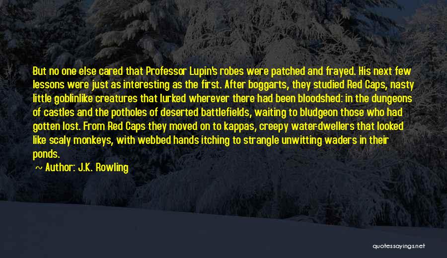 J.K. Rowling Quotes: But No One Else Cared That Professor Lupin's Robes Were Patched And Frayed. His Next Few Lessons Were Just As