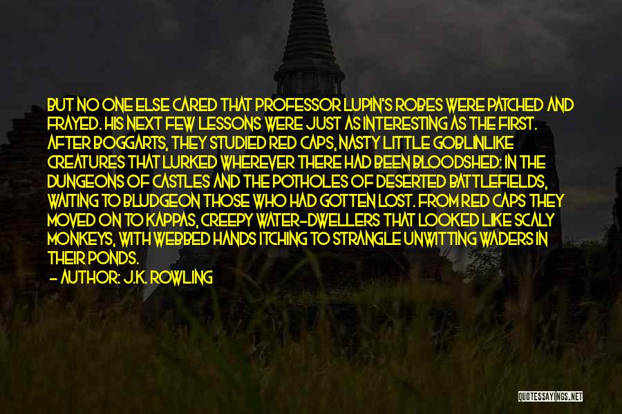 J.K. Rowling Quotes: But No One Else Cared That Professor Lupin's Robes Were Patched And Frayed. His Next Few Lessons Were Just As