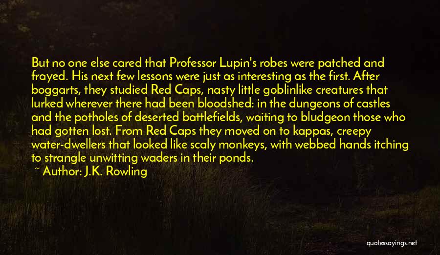 J.K. Rowling Quotes: But No One Else Cared That Professor Lupin's Robes Were Patched And Frayed. His Next Few Lessons Were Just As