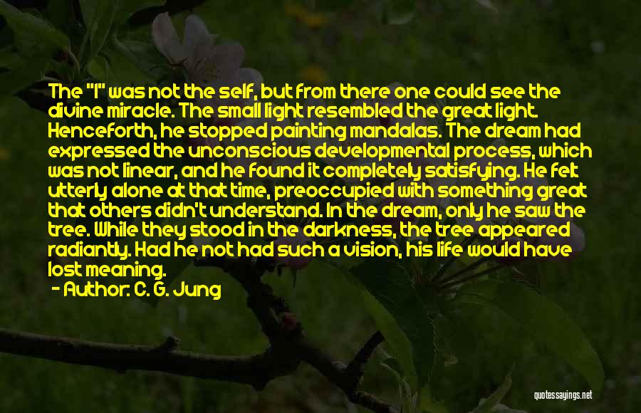 C. G. Jung Quotes: The I Was Not The Self, But From There One Could See The Divine Miracle. The Small Light Resembled The