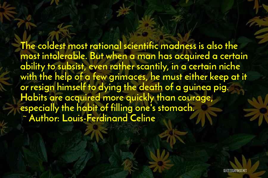 Louis-Ferdinand Celine Quotes: The Coldest Most Rational Scientific Madness Is Also The Most Intolerable. But When A Man Has Acquired A Certain Ability