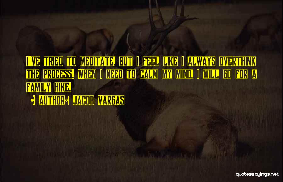 Jacob Vargas Quotes: I've Tried To Meditate, But I Feel Like I Always Overthink The Process. When I Need To Calm My Mind,