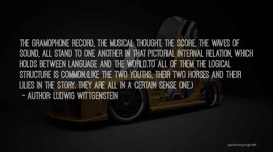 Ludwig Wittgenstein Quotes: The Gramophone Record, The Musical Thought, The Score, The Waves Of Sound, All Stand To One Another In That Pictorial