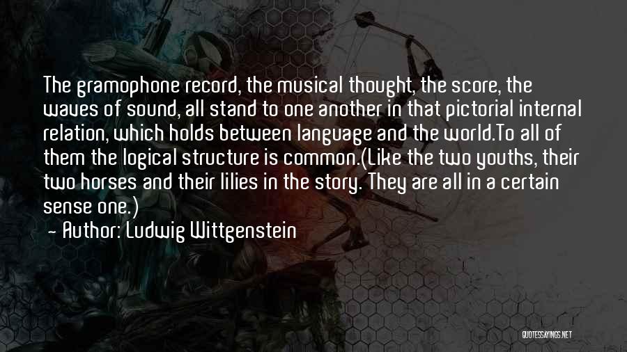 Ludwig Wittgenstein Quotes: The Gramophone Record, The Musical Thought, The Score, The Waves Of Sound, All Stand To One Another In That Pictorial