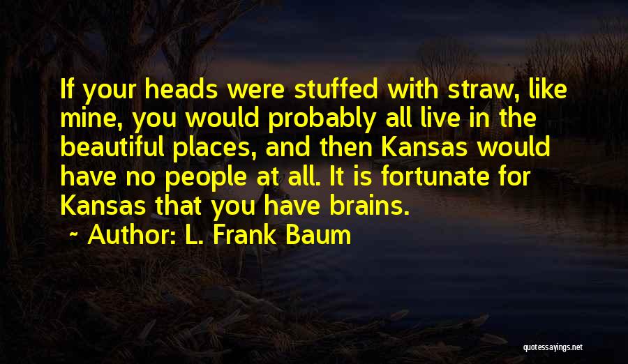 L. Frank Baum Quotes: If Your Heads Were Stuffed With Straw, Like Mine, You Would Probably All Live In The Beautiful Places, And Then