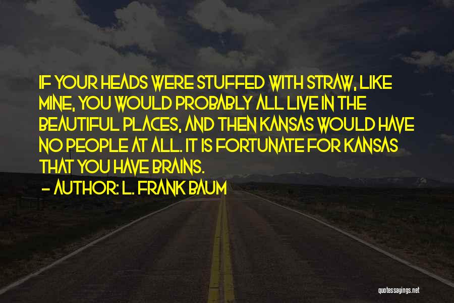 L. Frank Baum Quotes: If Your Heads Were Stuffed With Straw, Like Mine, You Would Probably All Live In The Beautiful Places, And Then