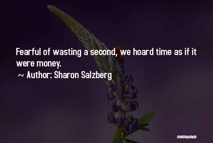 Sharon Salzberg Quotes: Fearful Of Wasting A Second, We Hoard Time As If It Were Money.