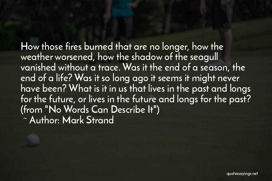 Mark Strand Quotes: How Those Fires Burned That Are No Longer, How The Weather Worsened, How The Shadow Of The Seagull Vanished Without