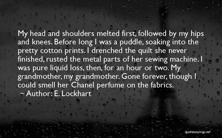 E. Lockhart Quotes: My Head And Shoulders Melted First, Followed By My Hips And Knees. Before Long I Was A Puddle, Soaking Into