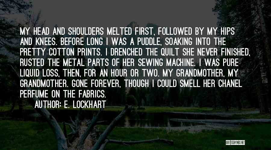 E. Lockhart Quotes: My Head And Shoulders Melted First, Followed By My Hips And Knees. Before Long I Was A Puddle, Soaking Into