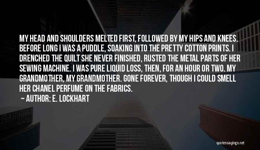 E. Lockhart Quotes: My Head And Shoulders Melted First, Followed By My Hips And Knees. Before Long I Was A Puddle, Soaking Into