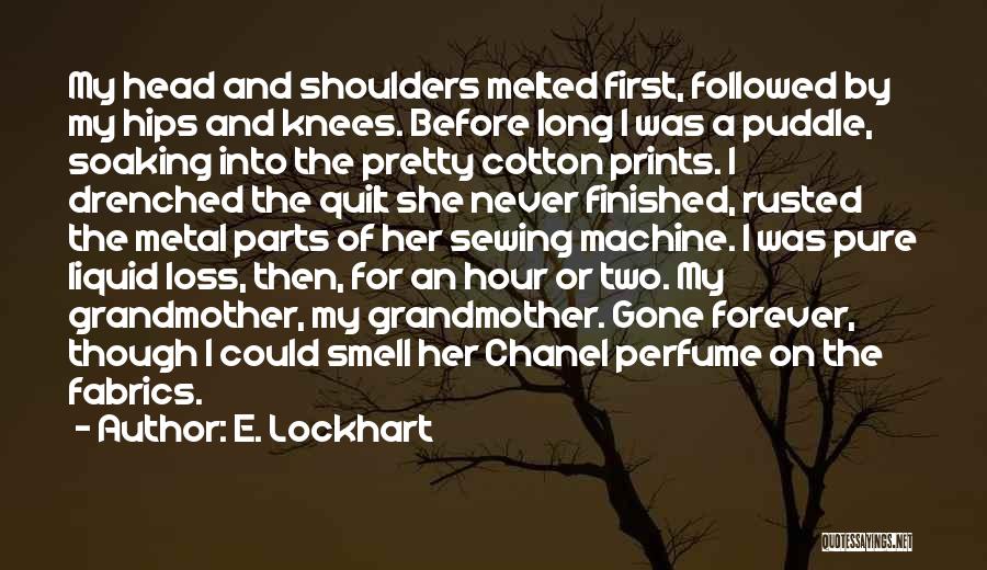 E. Lockhart Quotes: My Head And Shoulders Melted First, Followed By My Hips And Knees. Before Long I Was A Puddle, Soaking Into