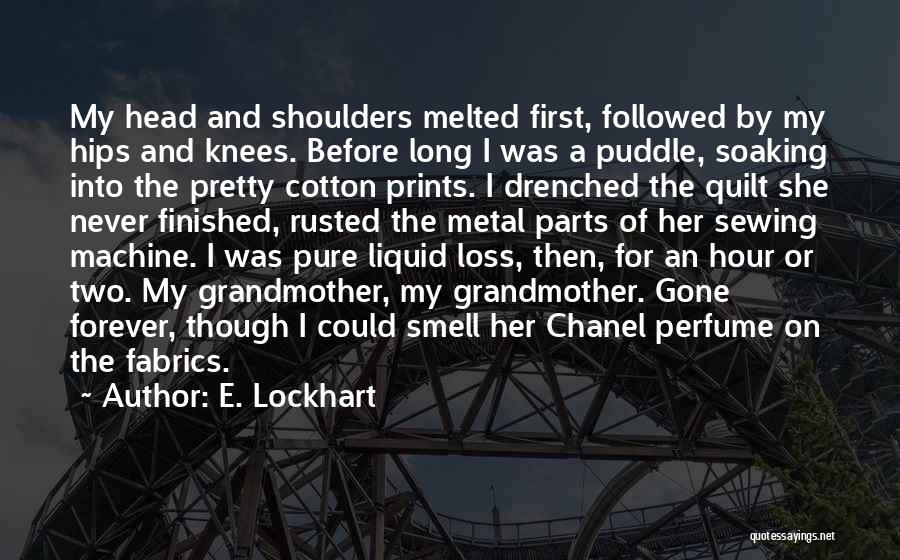 E. Lockhart Quotes: My Head And Shoulders Melted First, Followed By My Hips And Knees. Before Long I Was A Puddle, Soaking Into