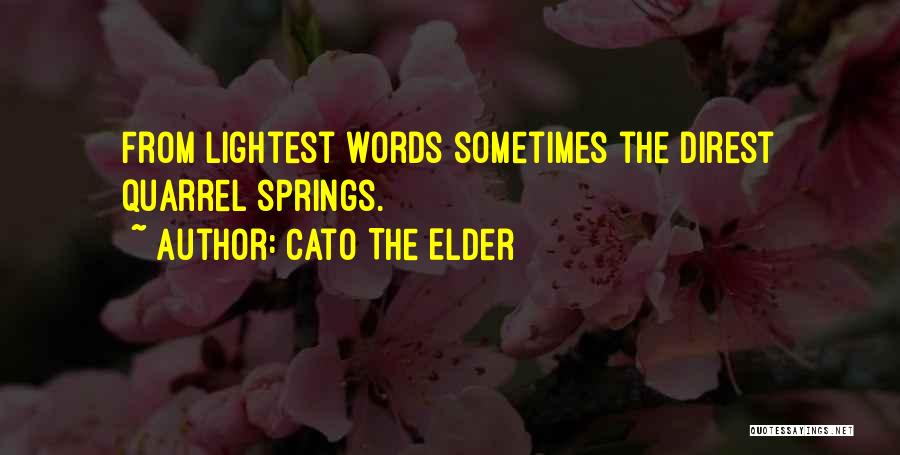 Cato The Elder Quotes: From Lightest Words Sometimes The Direst Quarrel Springs.