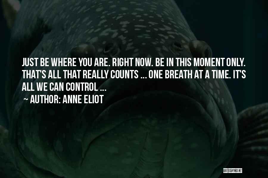 Anne Eliot Quotes: Just Be Where You Are. Right Now. Be In This Moment Only. That's All That Really Counts ... One Breath