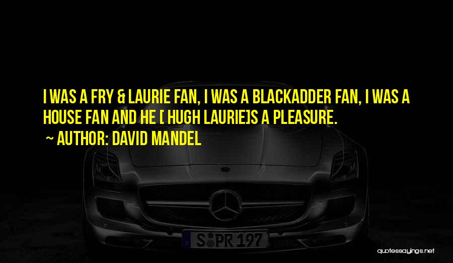 David Mandel Quotes: I Was A Fry & Laurie Fan, I Was A Blackadder Fan, I Was A House Fan And He [