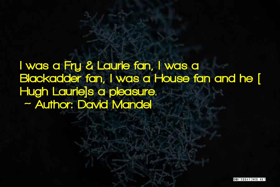 David Mandel Quotes: I Was A Fry & Laurie Fan, I Was A Blackadder Fan, I Was A House Fan And He [