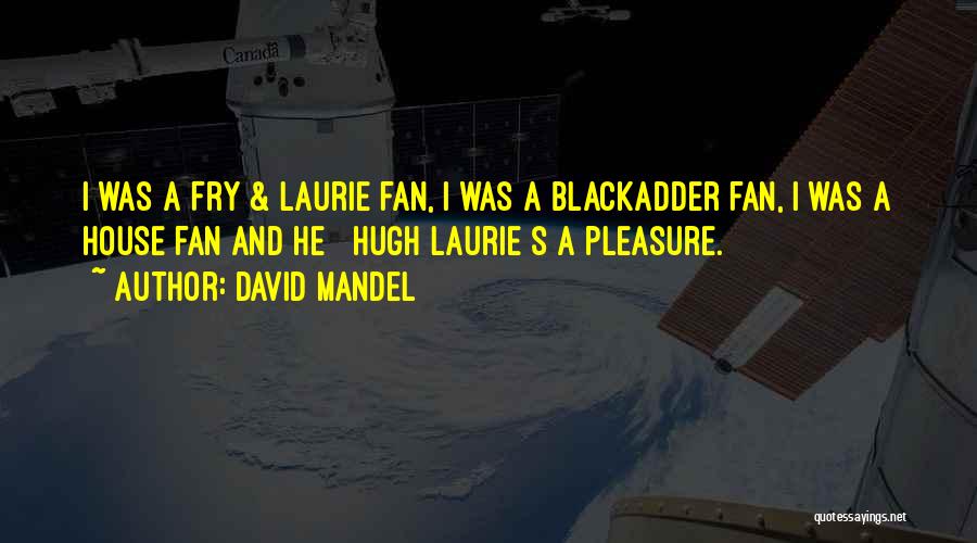 David Mandel Quotes: I Was A Fry & Laurie Fan, I Was A Blackadder Fan, I Was A House Fan And He [