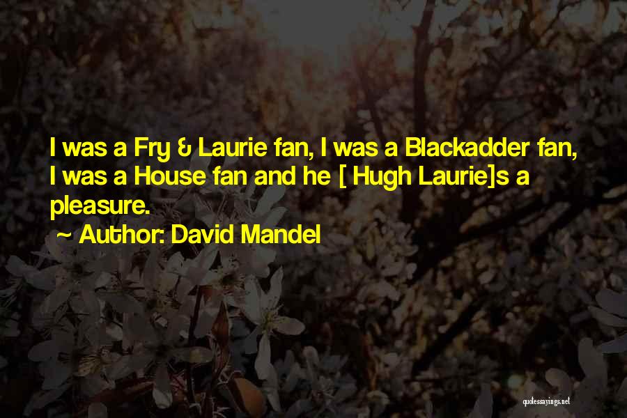 David Mandel Quotes: I Was A Fry & Laurie Fan, I Was A Blackadder Fan, I Was A House Fan And He [