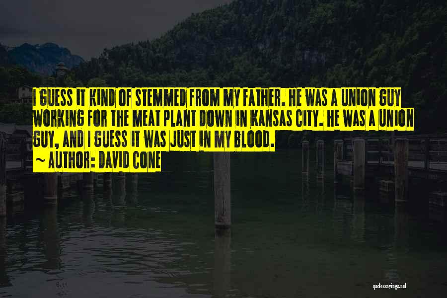 David Cone Quotes: I Guess It Kind Of Stemmed From My Father. He Was A Union Guy Working For The Meat Plant Down