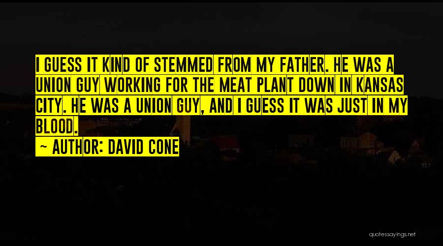 David Cone Quotes: I Guess It Kind Of Stemmed From My Father. He Was A Union Guy Working For The Meat Plant Down