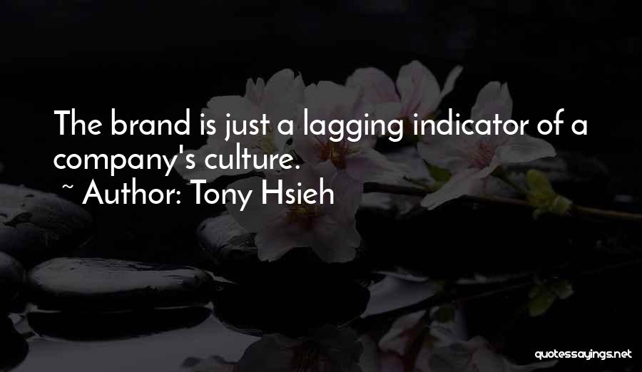 Tony Hsieh Quotes: The Brand Is Just A Lagging Indicator Of A Company's Culture.