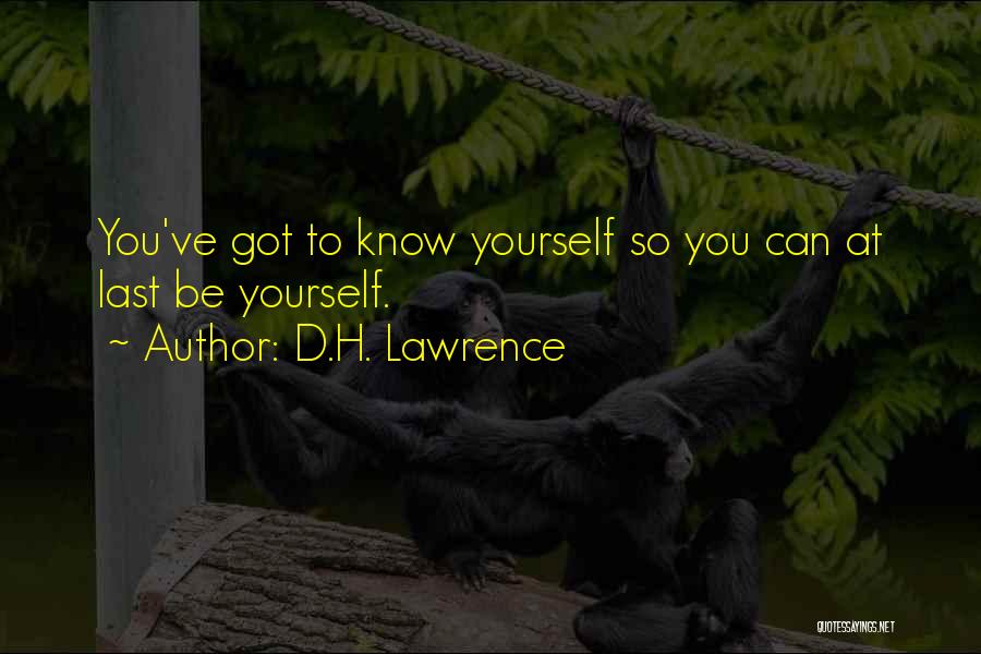 D.H. Lawrence Quotes: You've Got To Know Yourself So You Can At Last Be Yourself.