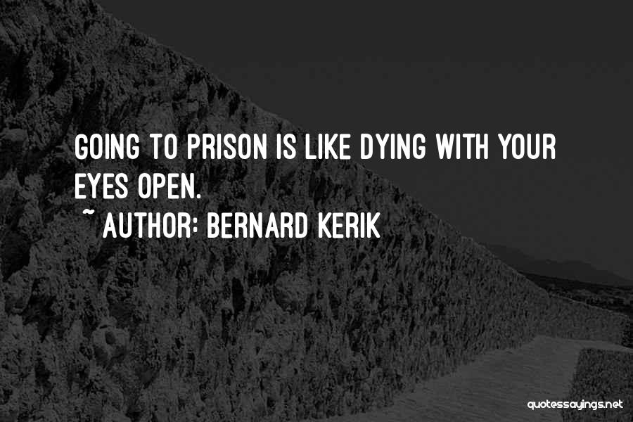 Bernard Kerik Quotes: Going To Prison Is Like Dying With Your Eyes Open.