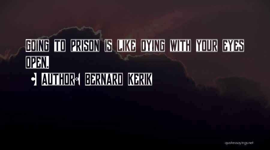 Bernard Kerik Quotes: Going To Prison Is Like Dying With Your Eyes Open.