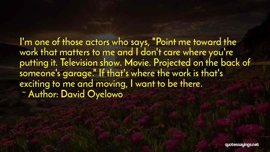 David Oyelowo Quotes: I'm One Of Those Actors Who Says, Point Me Toward The Work That Matters To Me And I Don't Care