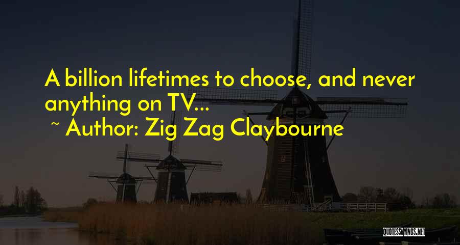 Zig Zag Claybourne Quotes: A Billion Lifetimes To Choose, And Never Anything On Tv...