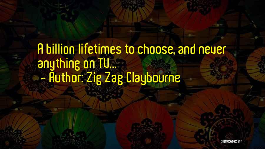 Zig Zag Claybourne Quotes: A Billion Lifetimes To Choose, And Never Anything On Tv...