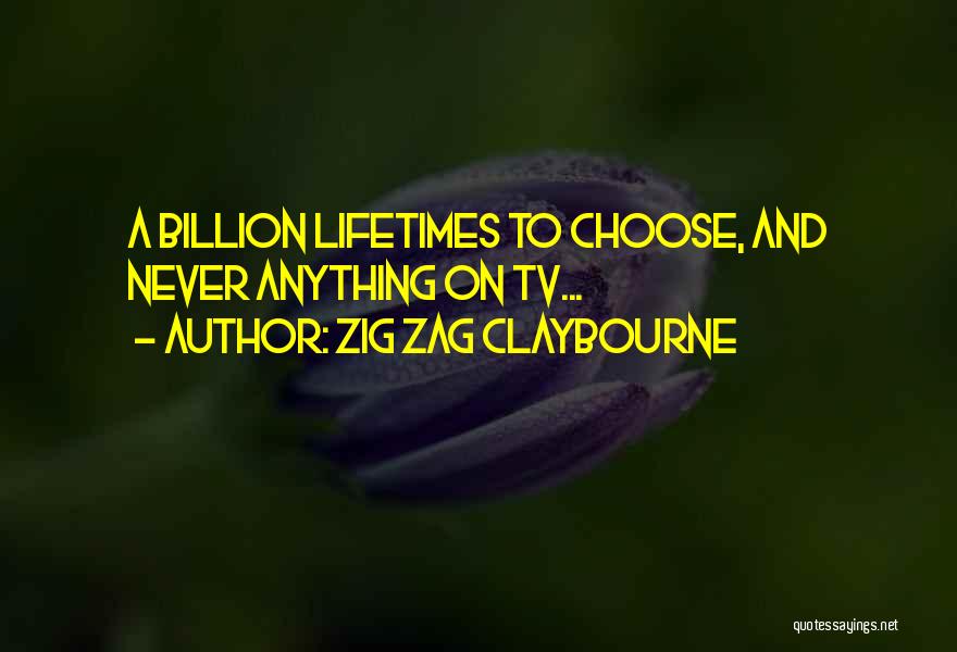 Zig Zag Claybourne Quotes: A Billion Lifetimes To Choose, And Never Anything On Tv...