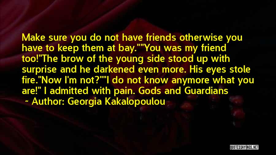 Georgia Kakalopoulou Quotes: Make Sure You Do Not Have Friends Otherwise You Have To Keep Them At Bay.you Was My Friend Too!the Brow