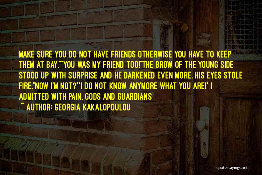 Georgia Kakalopoulou Quotes: Make Sure You Do Not Have Friends Otherwise You Have To Keep Them At Bay.you Was My Friend Too!the Brow