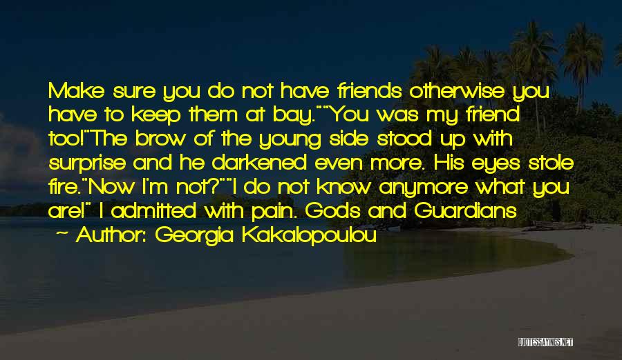 Georgia Kakalopoulou Quotes: Make Sure You Do Not Have Friends Otherwise You Have To Keep Them At Bay.you Was My Friend Too!the Brow